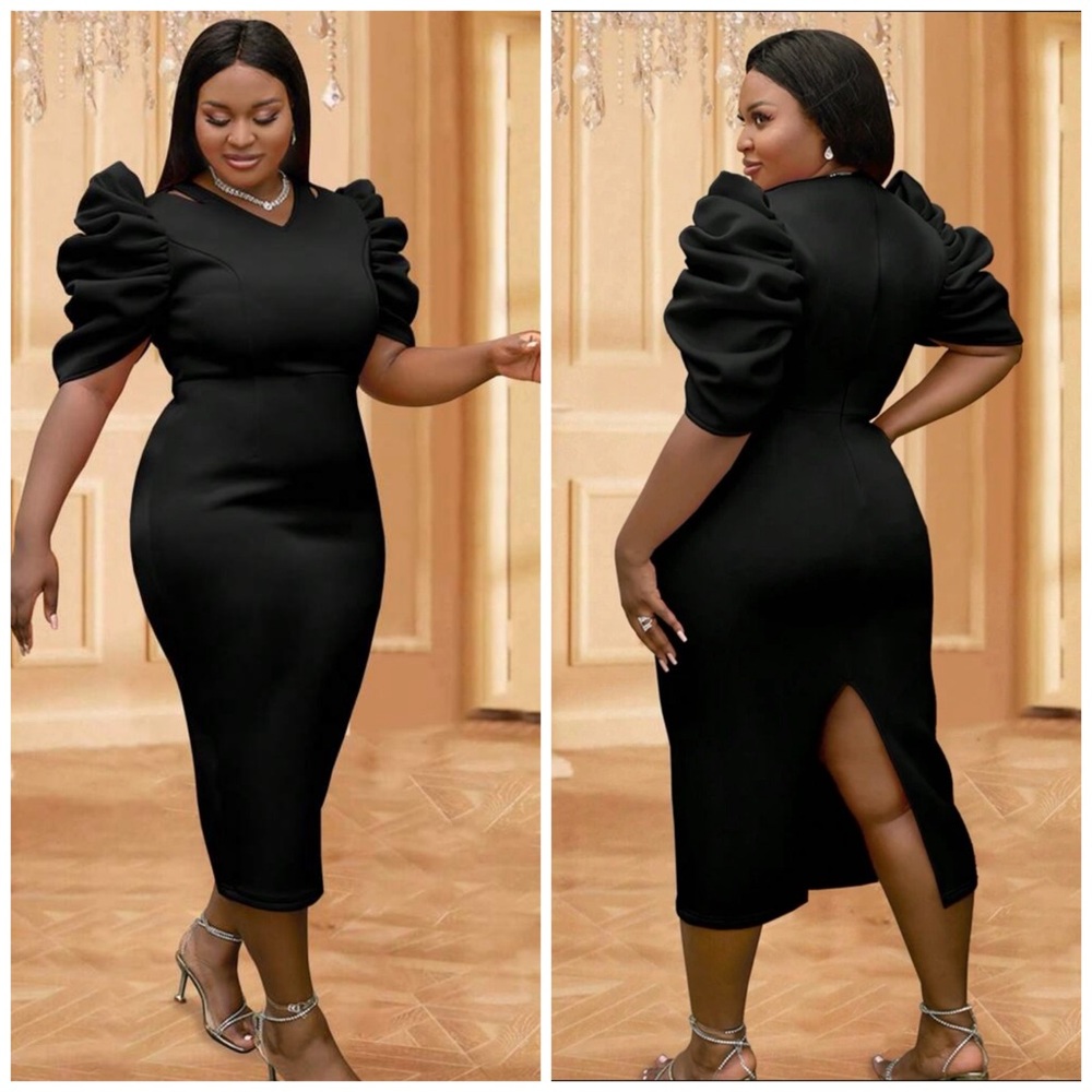 Black plus size dress